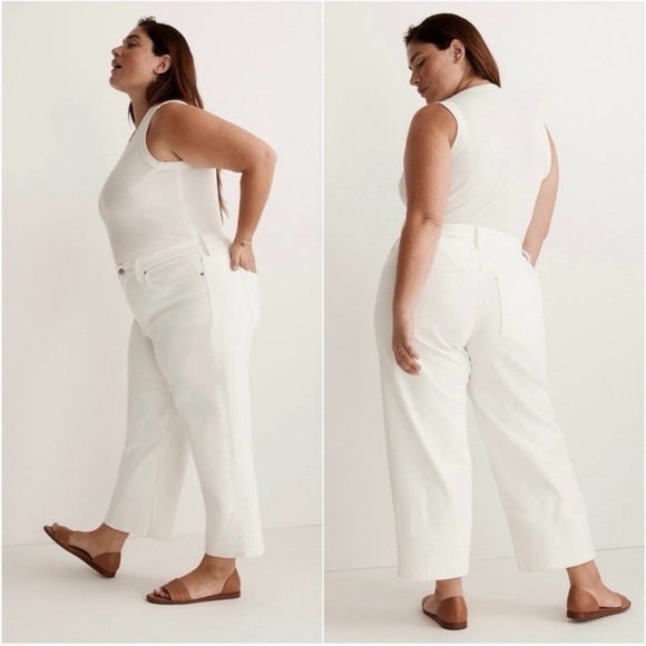 Madewell Jeans The Plus Perfect Vintage Wide-Leg Crop Tile White 20W NWT New - Picture 2 of 14